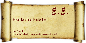 Ekstein Edvin névjegykártya